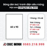 Bảng hộp đèn led, tranh điện siêu mỏng Size 60cm x 90cm, mặt kính cường lực dày 3mm (10 cái / thùng)