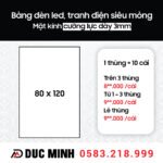 Bảng hộp đèn led, tranh điện siêu mỏng Size 80cm x 120cm, mặt kính cường lực dày 3mm (10 cái / thùng)