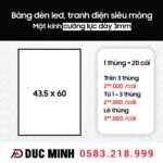 Bảng hộp đèn led, tranh điện siêu mỏng Size A2 (43.5cm x 60cm), mặt kính cường lực dày 3mm (20 cái / thùng)