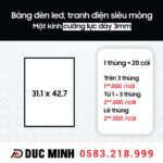 Bảng hộp đèn led, tranh điện siêu mỏng Size A3 (31.1cm x 42.7cm), mặt kính cường lực dày 3mm (20 cái / thùng)